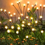 Solar Garden Lights Outdoor, 4 Pack Firefly Swaying Lights, Waterproof Garden Decor for Yard Patio Pathway Lawn, Gardening Gifts for Women Christmas Decoration